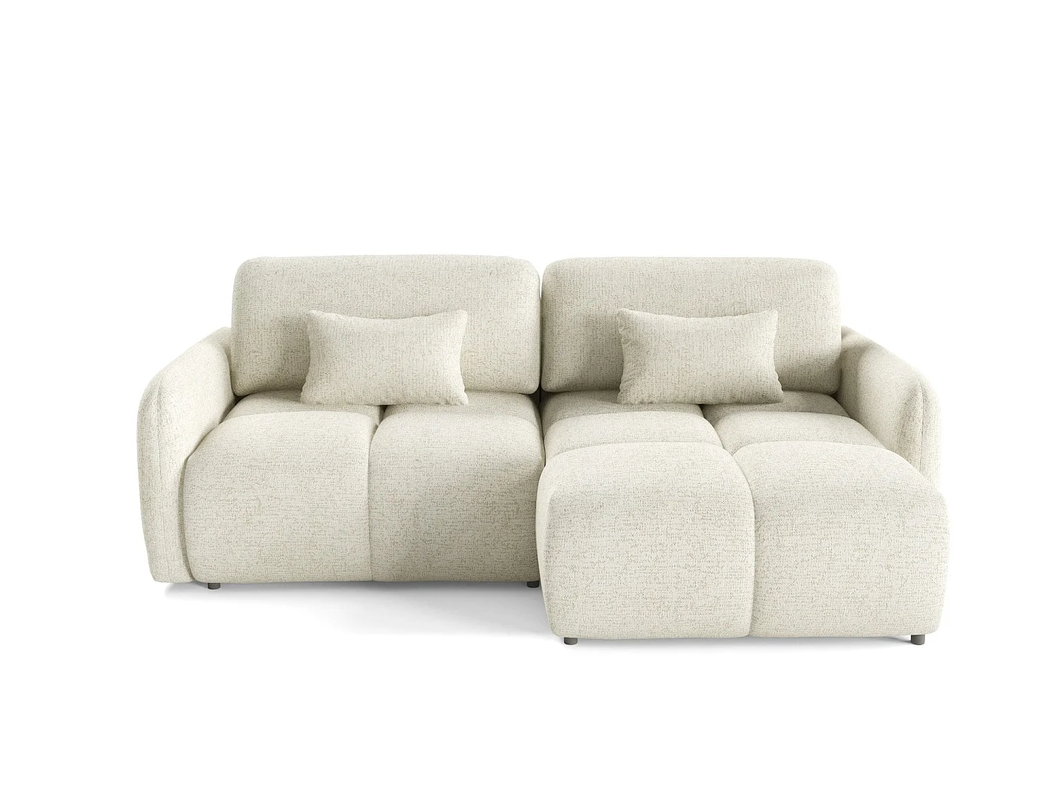 4-zits slaapbank hoekmodel BUFFOLO L, gemêleerde stof, ultrazachte zitplaatsen met wolkachtig comfort, onweerstaanbaar zitcomfort, crèmekleurig