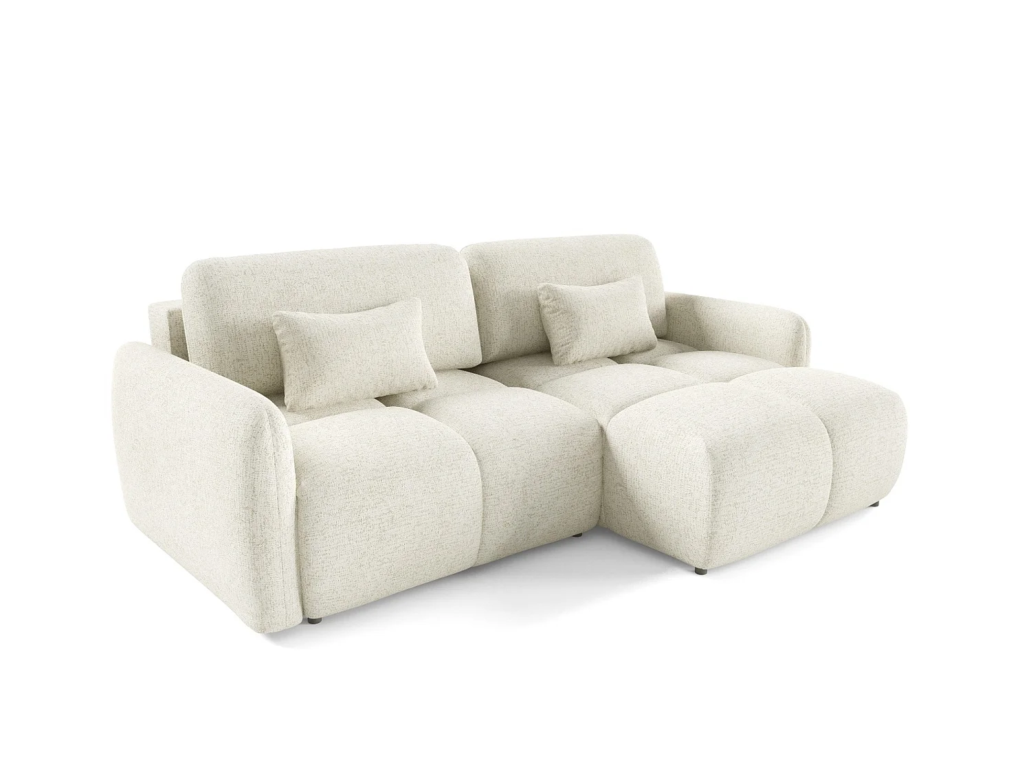 4-zits slaapbank hoekmodel BUFFOLO L, gemêleerde stof, ultrazachte zitplaatsen met wolkachtig comfort, onweerstaanbaar zitcomfort, crèmekleurig