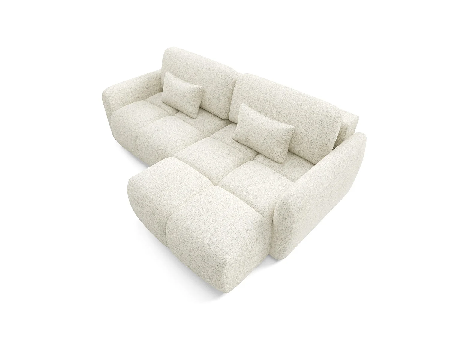 4-zits slaapbank hoekmodel BUFFOLO L, gemêleerde stof, ultrazachte zitplaatsen met wolkachtig comfort, onweerstaanbaar zitcomfort, crèmekleurig