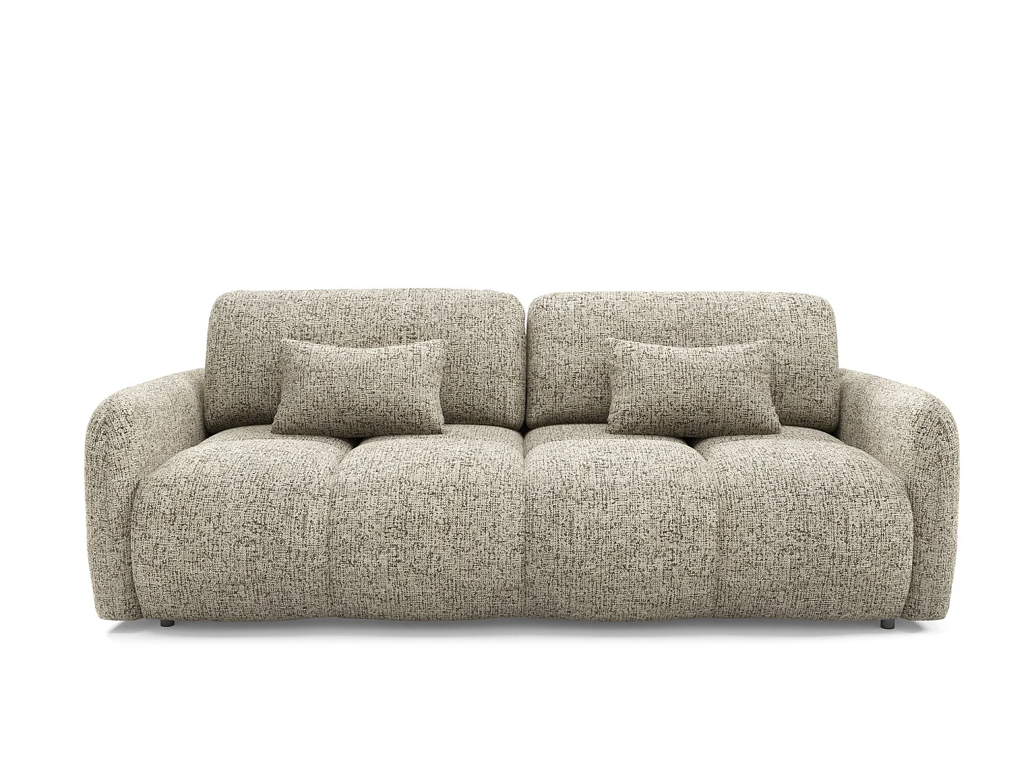 Canapé convertible 4 places SOFA BUFFOLO, tissu chiné, assises ultra moelleuses effet nuage, confort irrésistible beige
