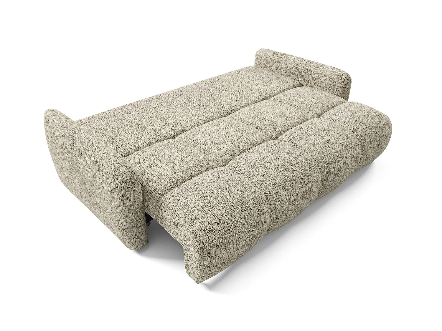 Canapé convertible 4 places SOFA BUFFOLO, tissu chiné, assises ultra moelleuses effet nuage, confort irrésistible beige