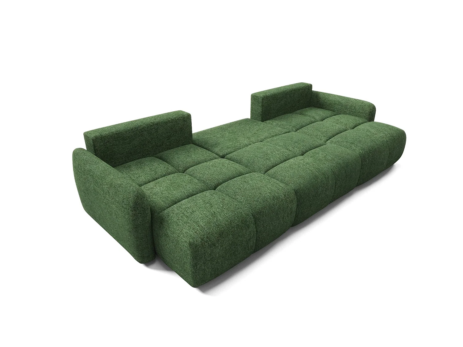 5-zits panoramische bank BUFFOLO U, gemêleerde stof, ultrazachte zitplaatsen met wolkachtig comfort, onweerstaanbaar zitcomfort, flesgroenkleurig