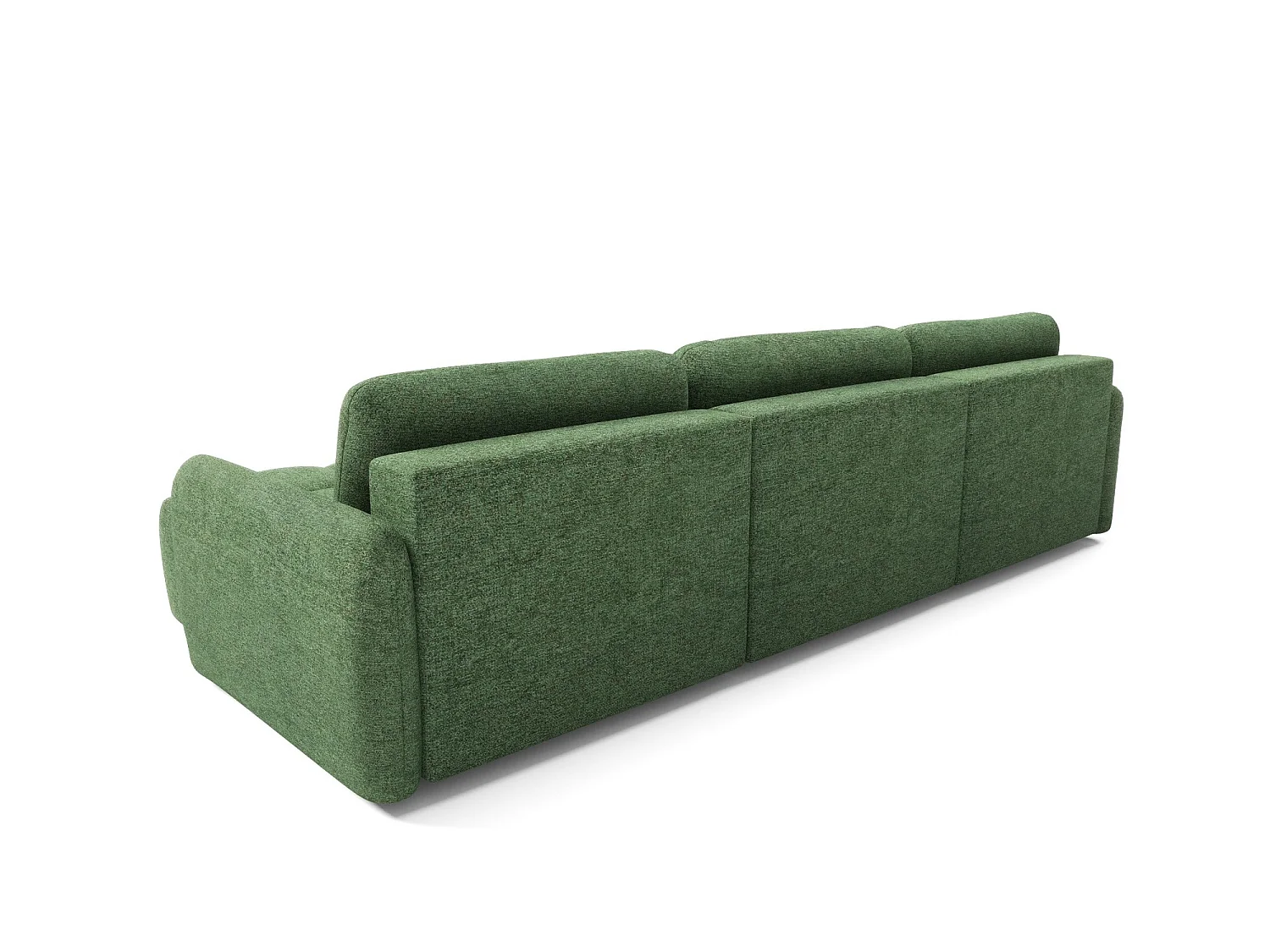 5-zits panoramische bank BUFFOLO U, gemêleerde stof, ultrazachte zitplaatsen met wolkachtig comfort, onweerstaanbaar zitcomfort, flesgroenkleurig