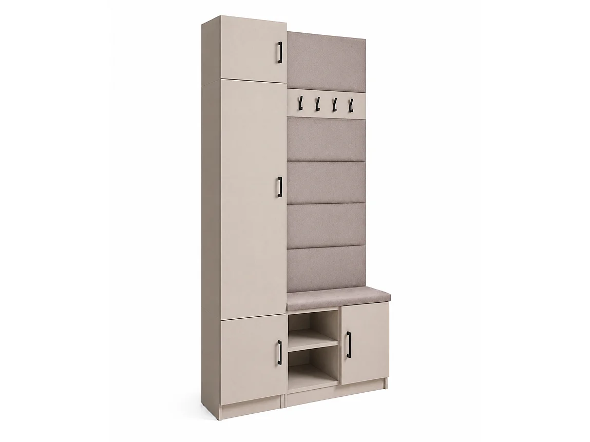 Halset Sovi - 115 x 235 x 33 cm kast kapstok zitbank halmeubel voor de hal kasjmier
