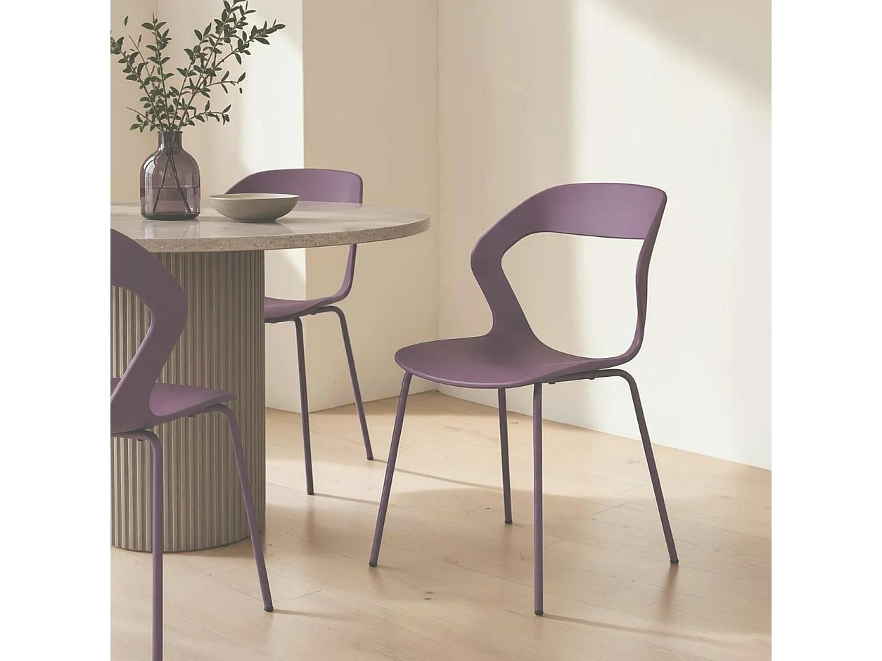 Chaise design prune en polypropylène (lot de 2) ALBA