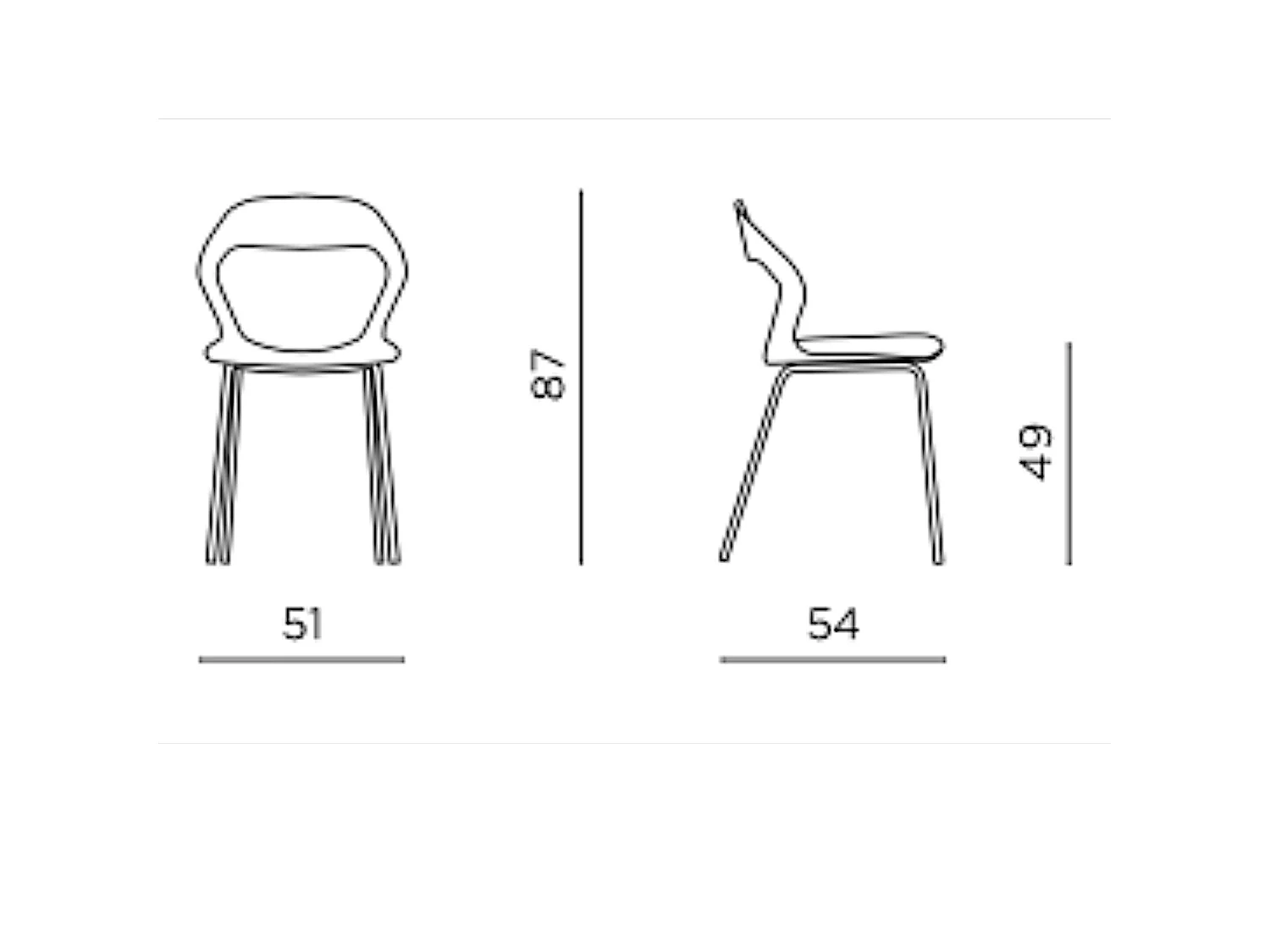 Chaise design prune en polypropylène (lot de 2) ALBA