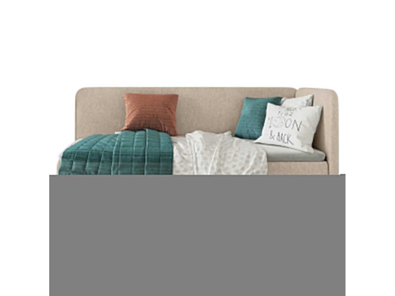 Boxspringbett GINA 90x200 cm Set mit Kopfteil, Bettgestell und Matratze, Beige