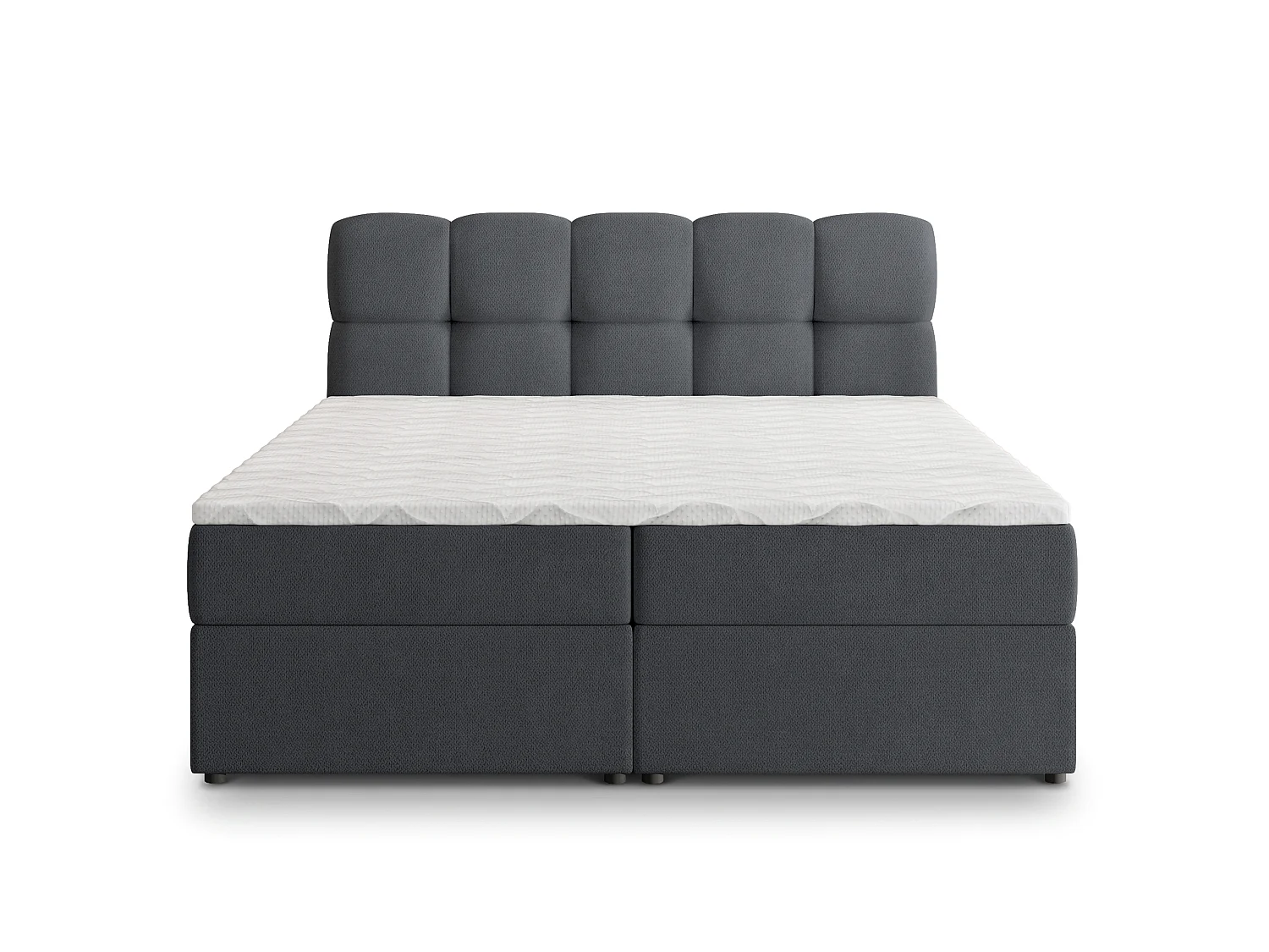 Boxspringbed MERU 180x200 cm Set met hoofdbord, bedbodem en matras, Antraciet