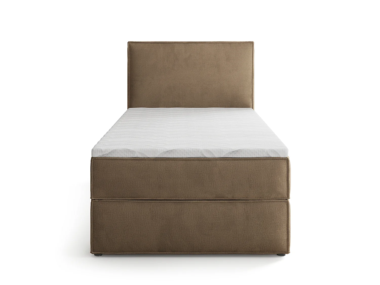 Boxspringbett PELLIO 90x200 cm Set mit Kopfteil, Bettgestell und Matratze, Beige