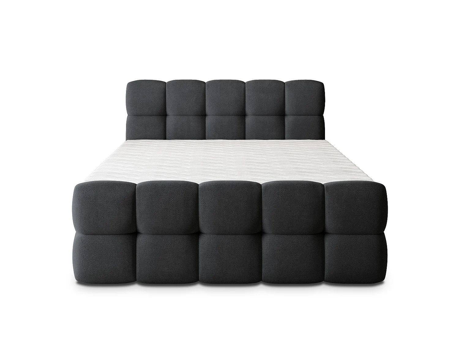 Boxspringbed BRUME 200x200 cm Set met hoofdbord, bedbodem en matras, Zwart