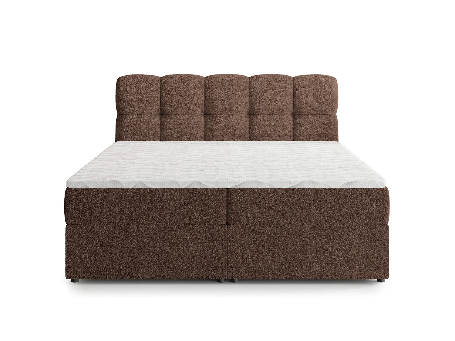 Boxspringbed MERU 180x200 cm Set met hoofdbord, bedbodem en matras, Bruin