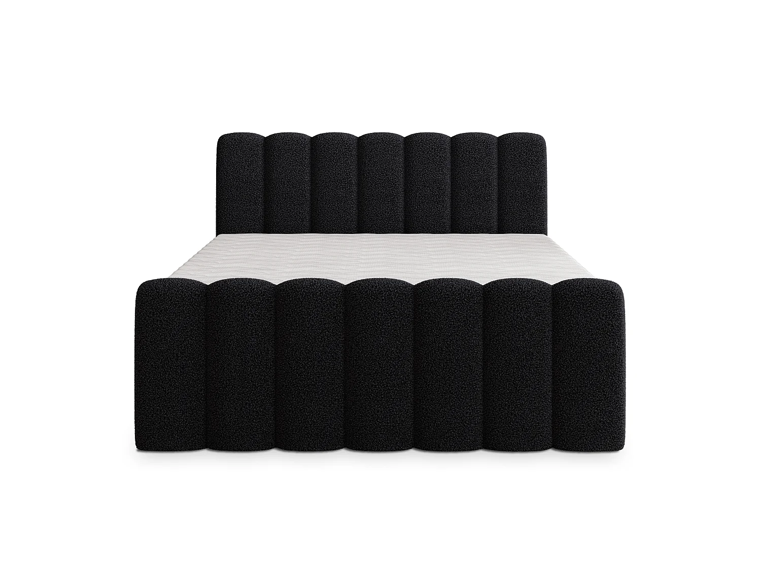 Boxspringbed CELLA 180x200 cm Set met hoofdbord, bedbodem en matras, Zwart