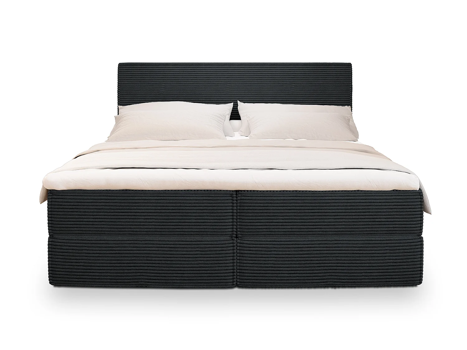 Boxspringbed PELLIO 200x200 cm Set met hoofdbord, bedbodem en matras, Zwart