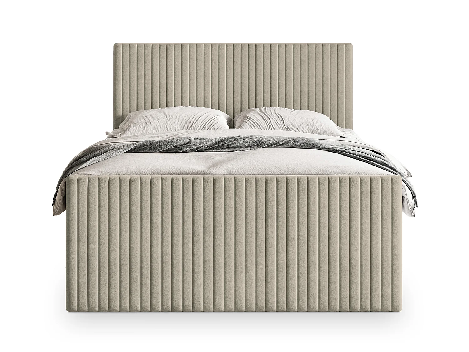 Boxspringbed TERVAN 200x200 cm Set met hoofdbord, bedbodem en matras, Beige