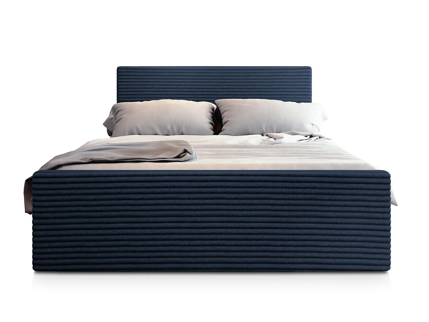 Boxspringbed BRENTO 200x200 cm Set met hoofdbord, bedbodem en matras, Blauw