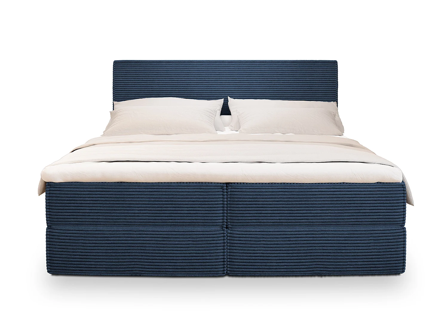 Boxspringbed PELLIO 200x200 cm Set met hoofdbord, bedbodem en matras, Blauw