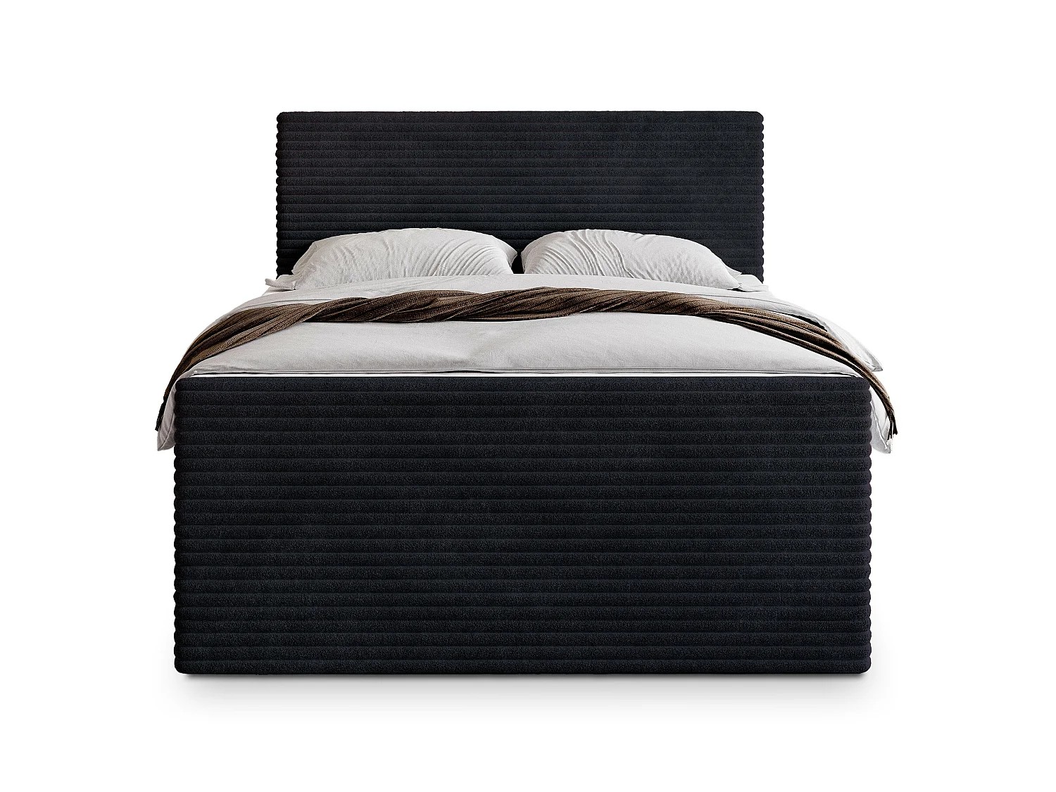 Boxspringbed NOLEN 200x200 cm Set met hoofdbord, bedbodem en matras, Zwart