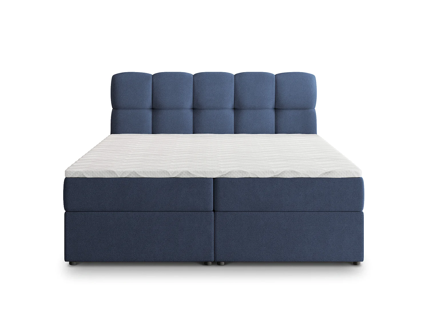 Boxspringbed MERU 140x200 cm Set met hoofdbord, bedbodem en matras, Blauw