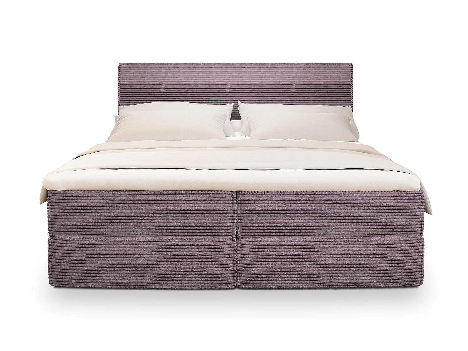 Lit boxspring PELLIO 200x200 cm avec tête de lit, sommier et matelas, Mauve