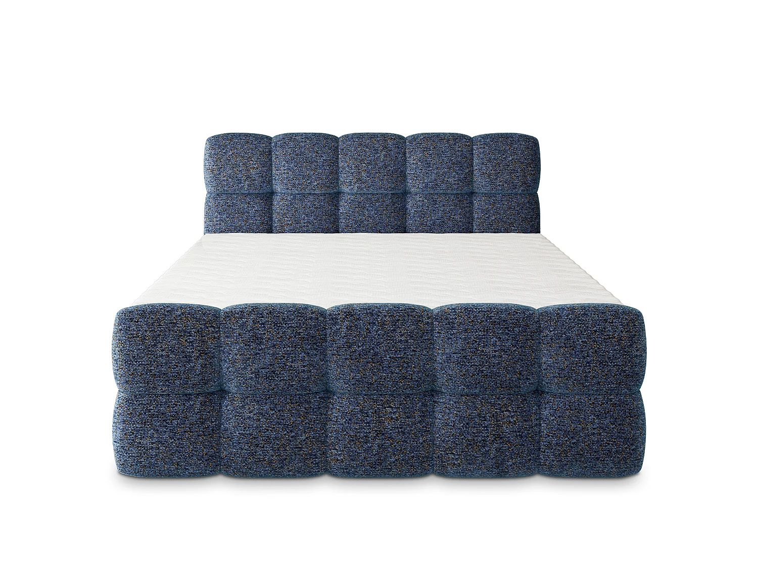 Boxspringbed BRUME 200x200 cm Set met hoofdbord, bedbodem en matras, Blauw