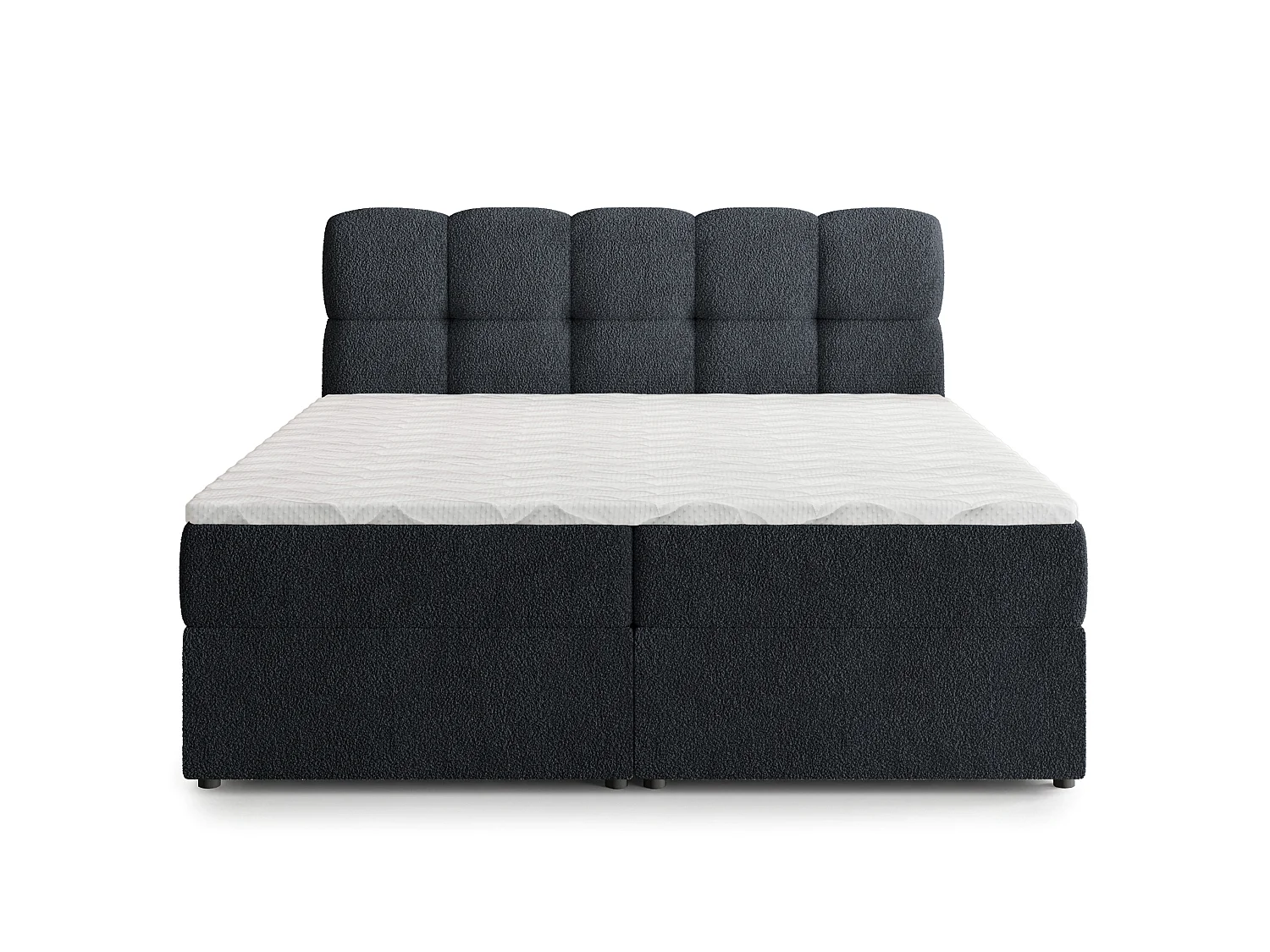 Boxspringbed MERU 160x200 cm Set met hoofdbord, bedbodem en matras, Zwart