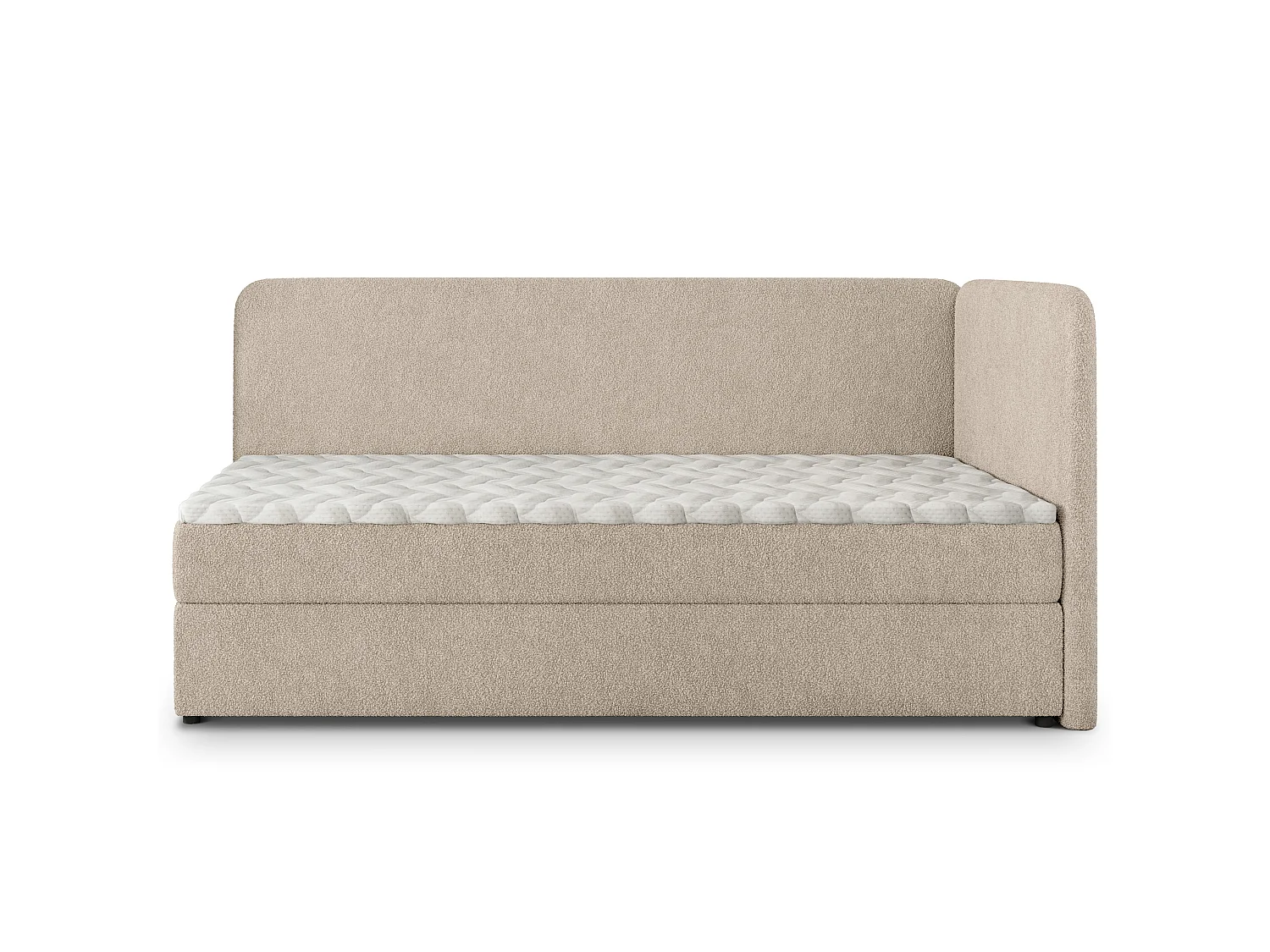 Boxspringbed GINA 100x200 cm Set met hoofdbord, bedbodem en matras, Beige