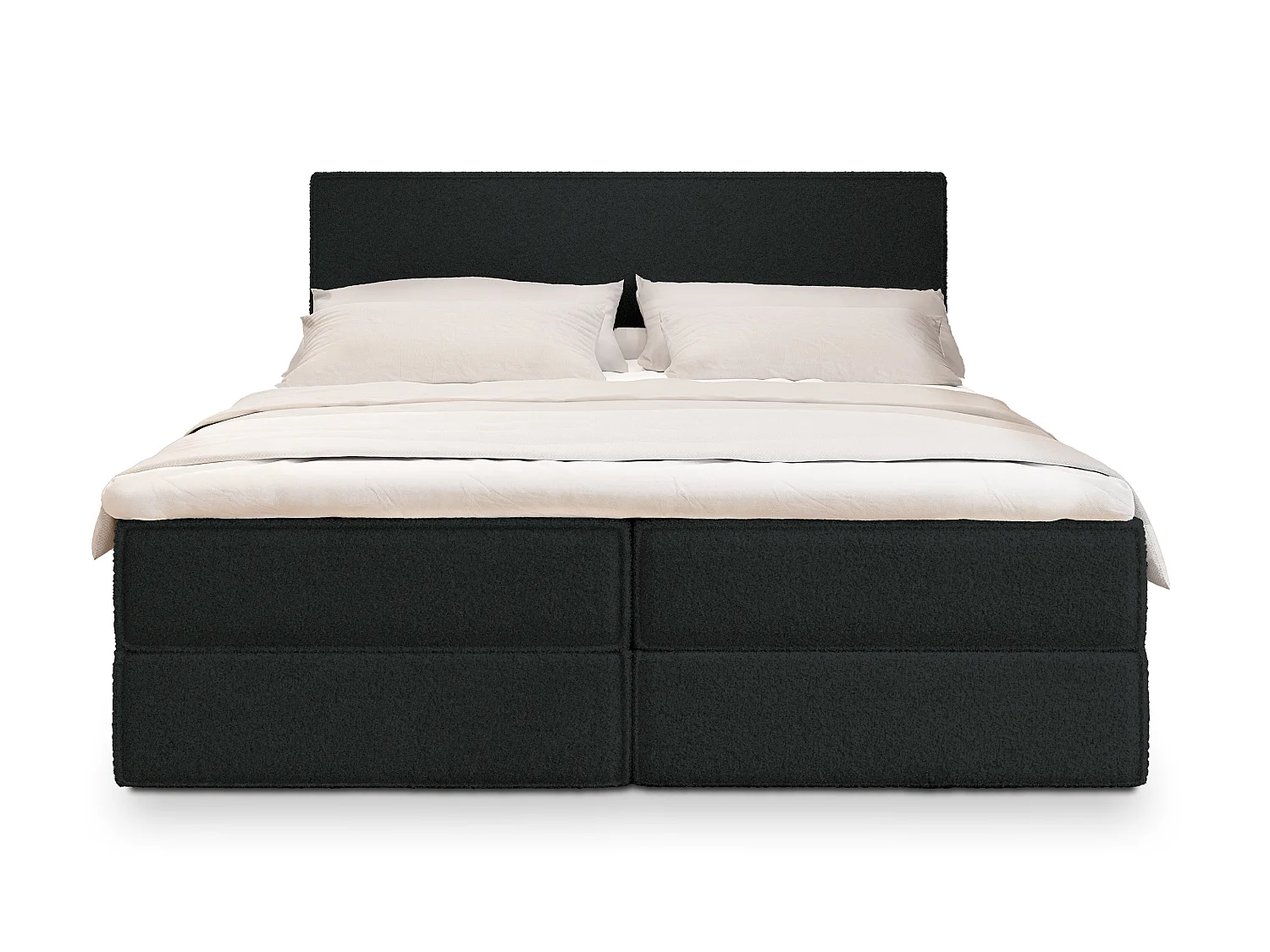 Boxspringbed PELLIO 200x200 cm Set met hoofdbord, bedbodem en matras, Zwart