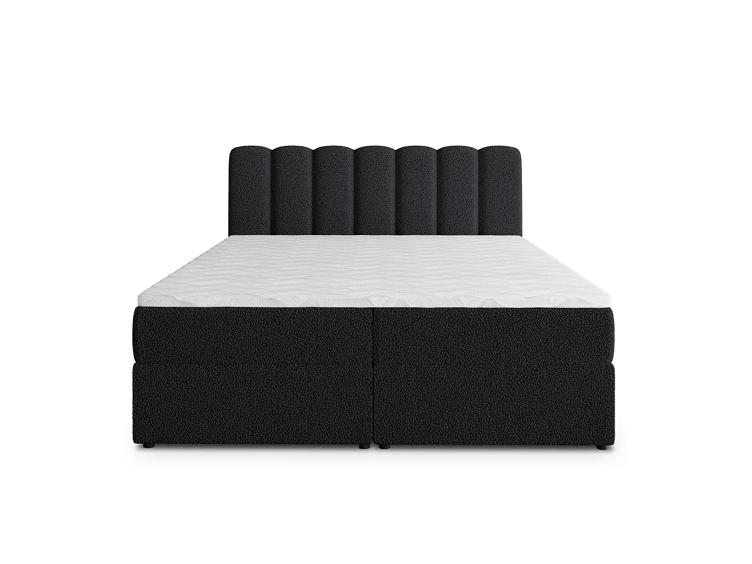 Boxspringbed SOLIA 140x200 cm Set met hoofdbord, bedbodem en matras, Zwart