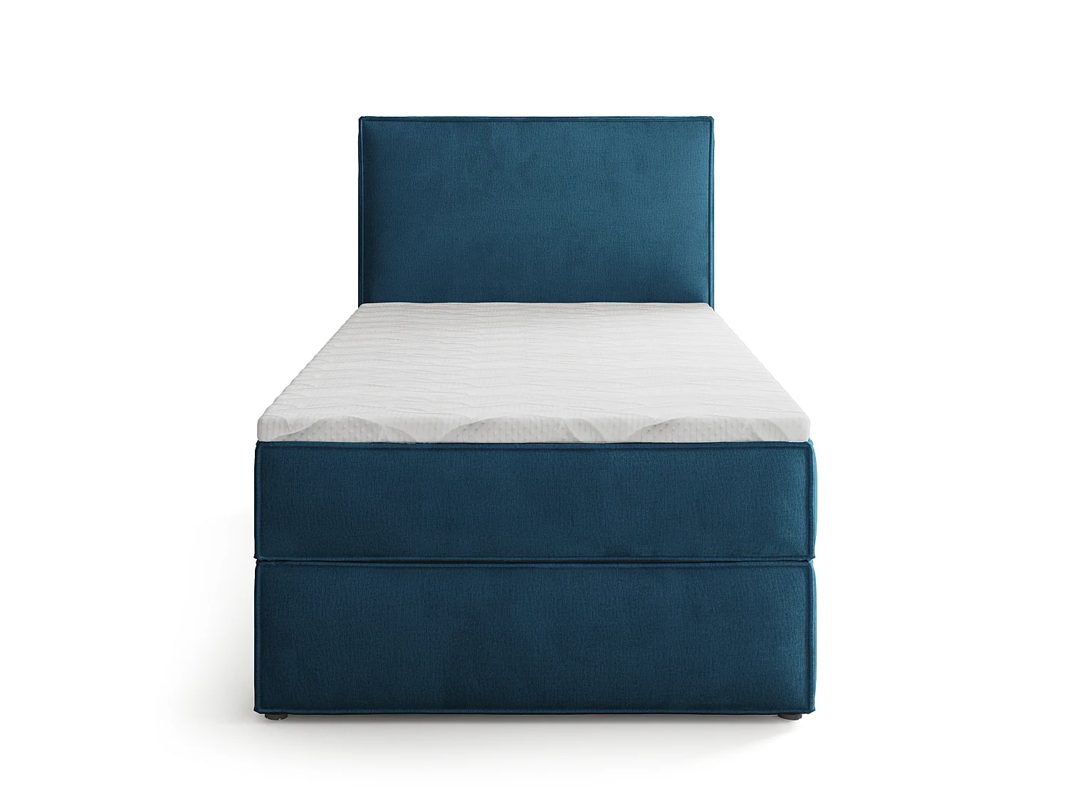 Boxspringbed PELLIO 90x200 cm Set met hoofdbord, bedbodem en matras, Blauw