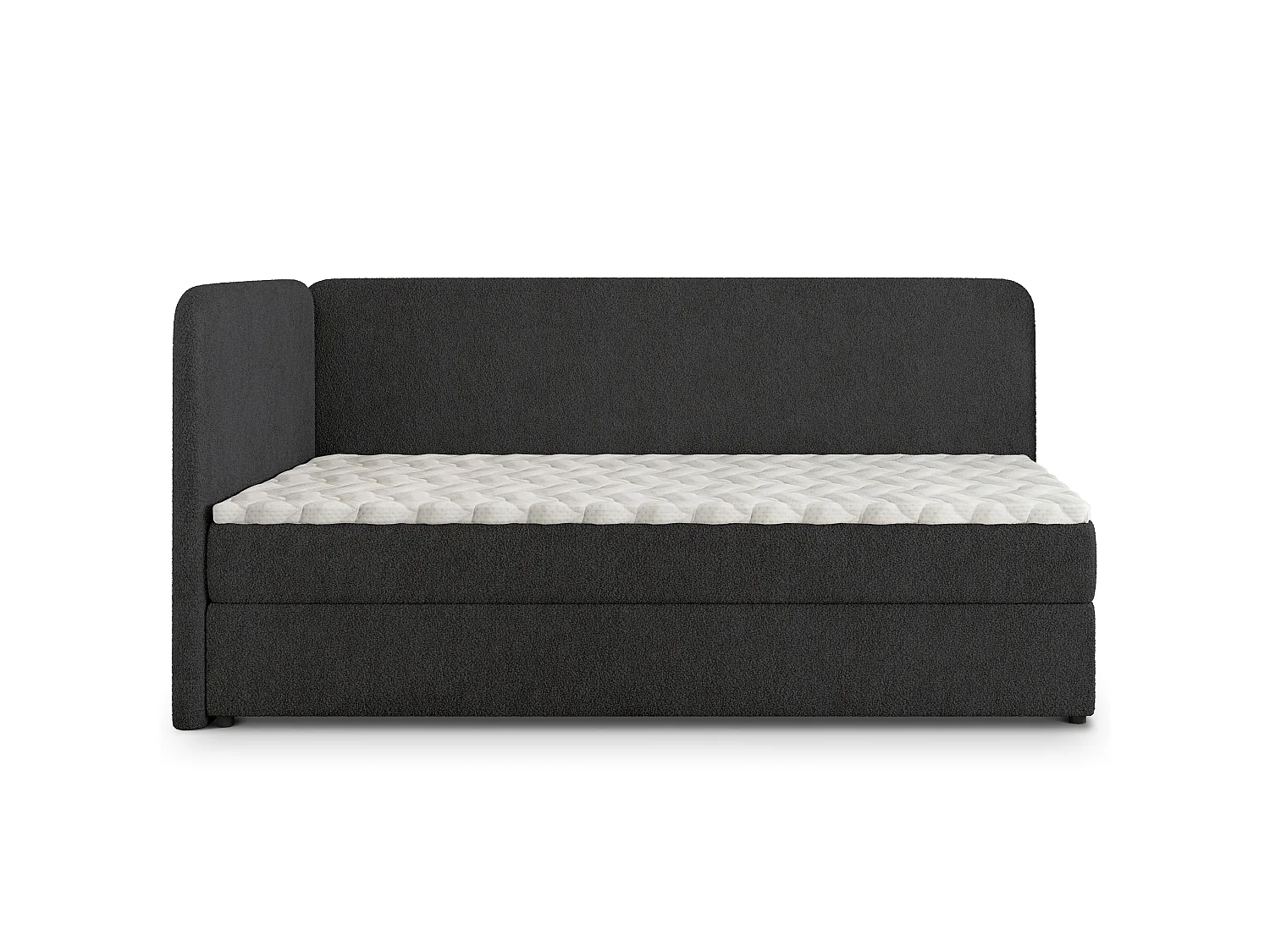 Boxspringbed GINA 90x200 cm Set met hoofdbord, bedbodem en matras, Zwart