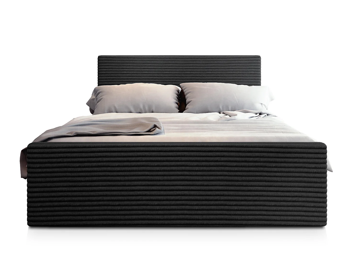 Boxspringbed BRENTO 200x200 cm Set met hoofdbord, bedbodem en matras, Zwart