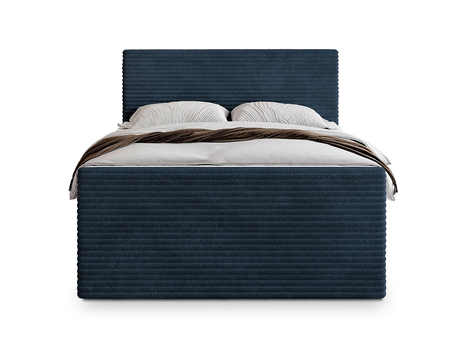 Boxspringbed NOLEN 200x200 cm Set met hoofdbord, bedbodem en matras, Blauw