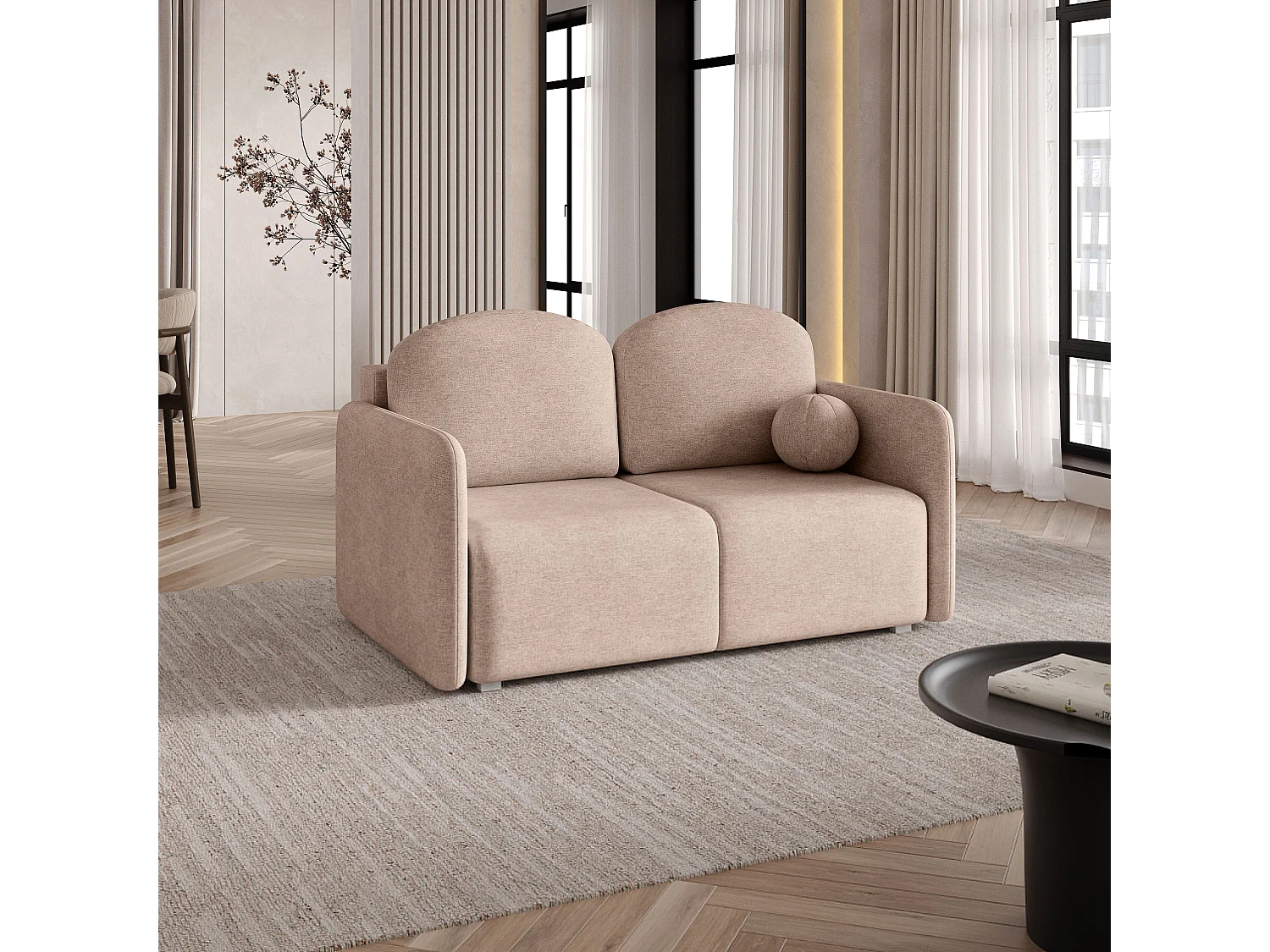 Slaapbank SUVI II Geweven stof Beige