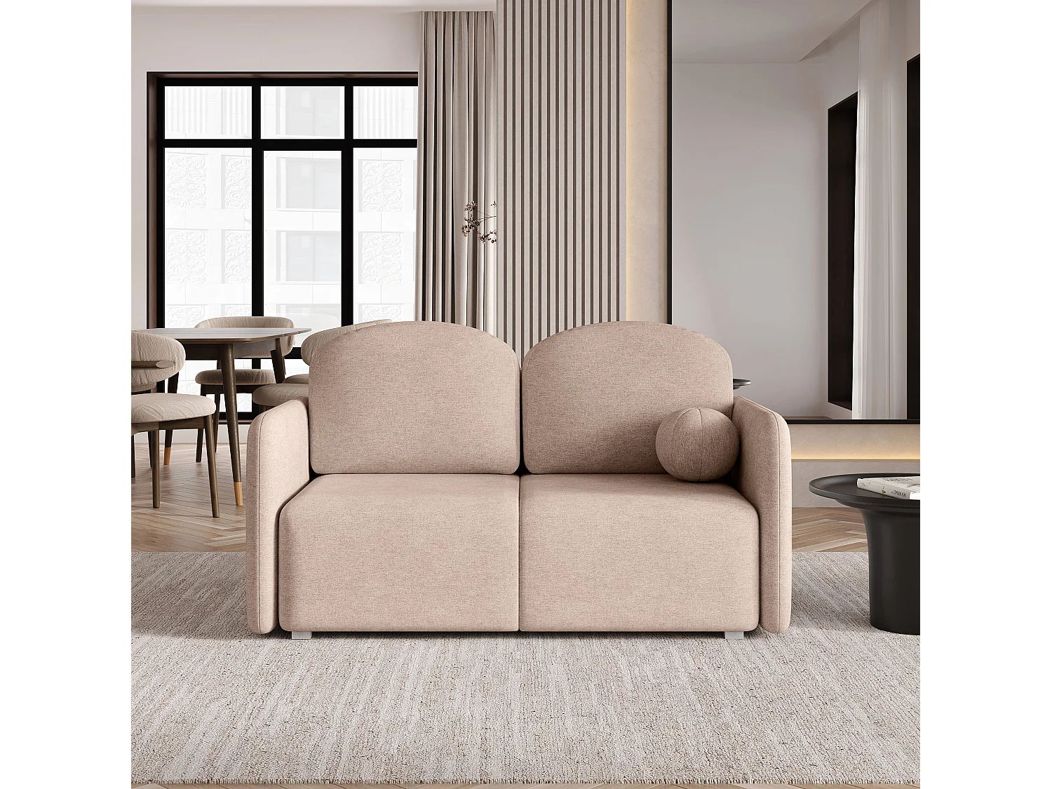 Slaapbank SUVI II Geweven stof Beige