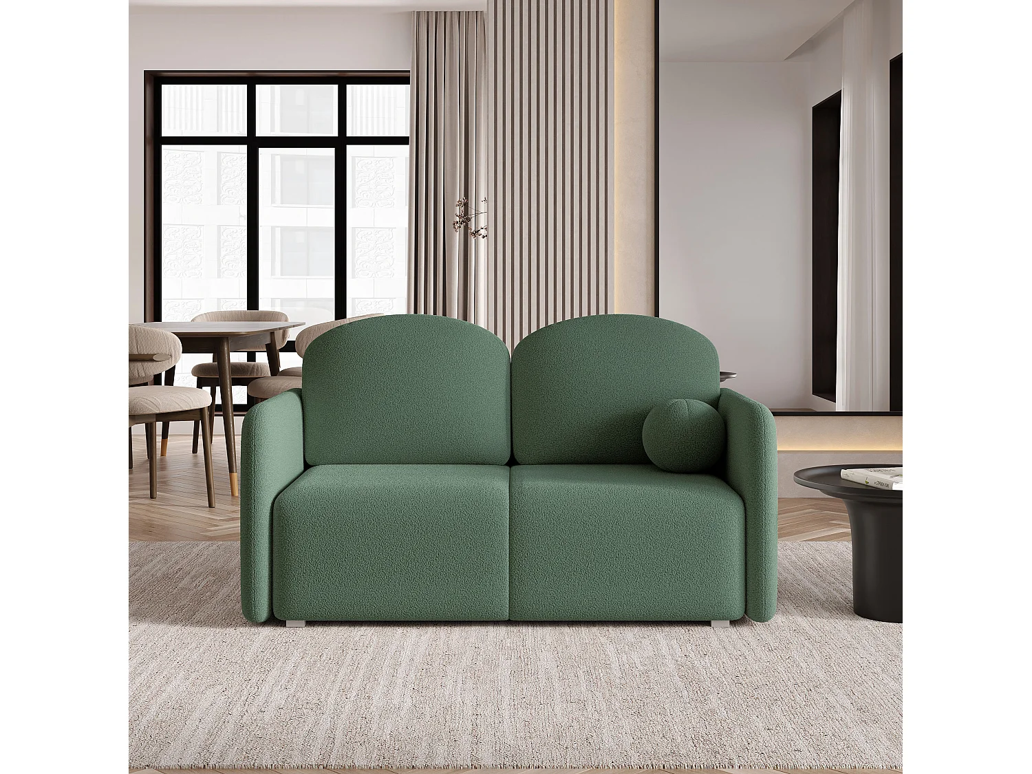 Slaapbank SUVI II Bouclé stof Groen