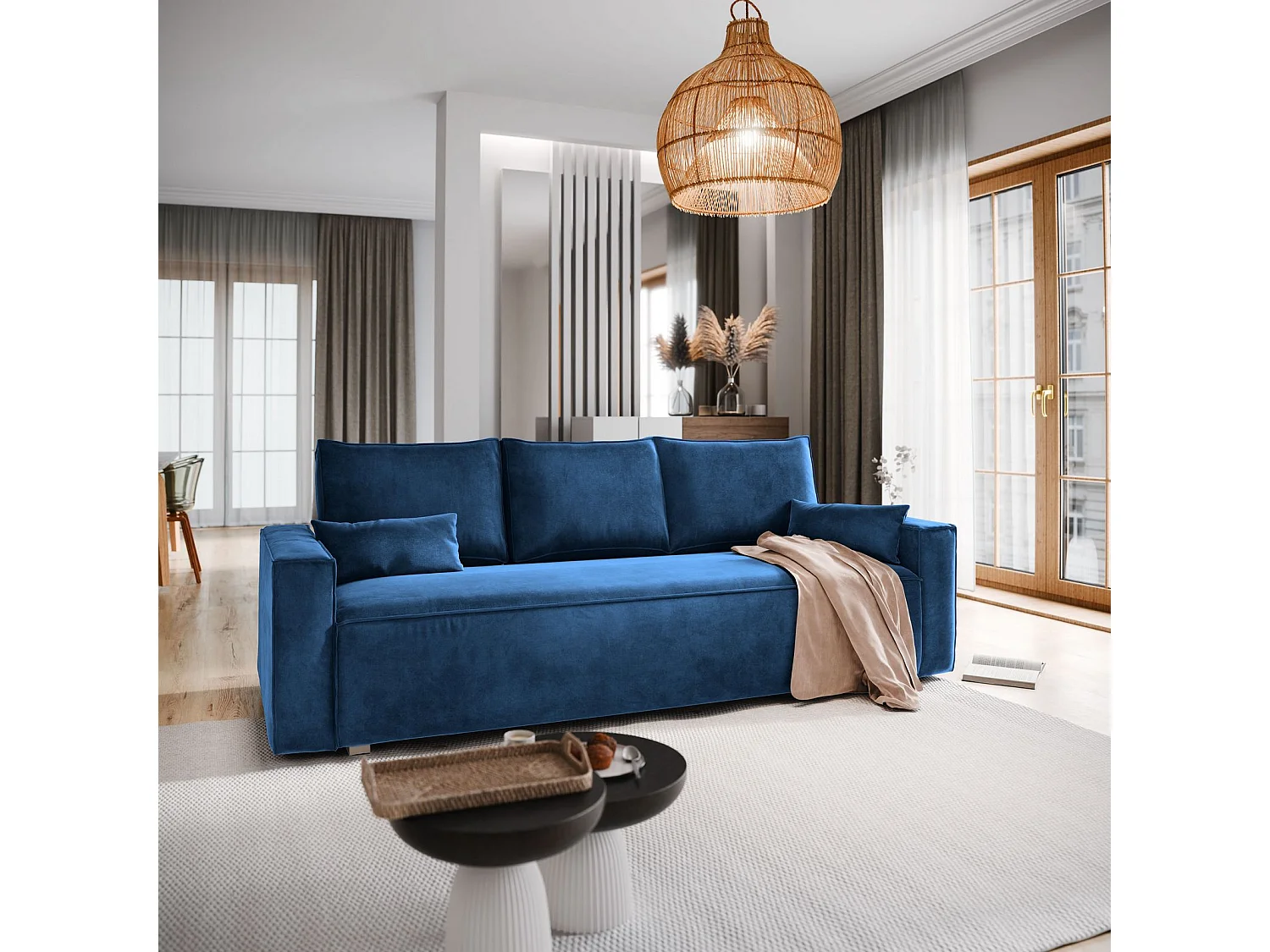 Slaapbank ALATRI Fluwelen stof Blauw