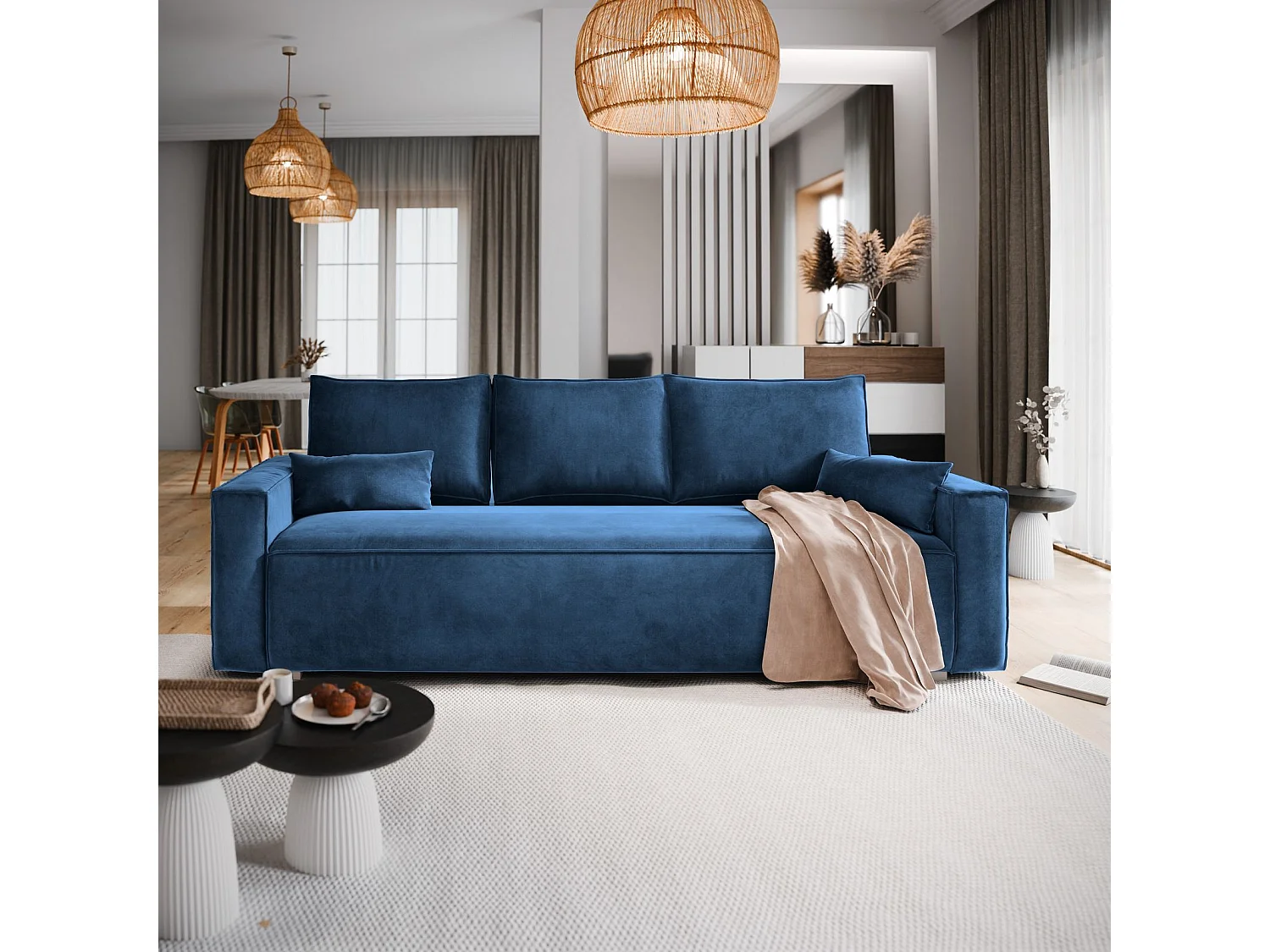 Slaapbank ALATRI Fluwelen stof Blauw