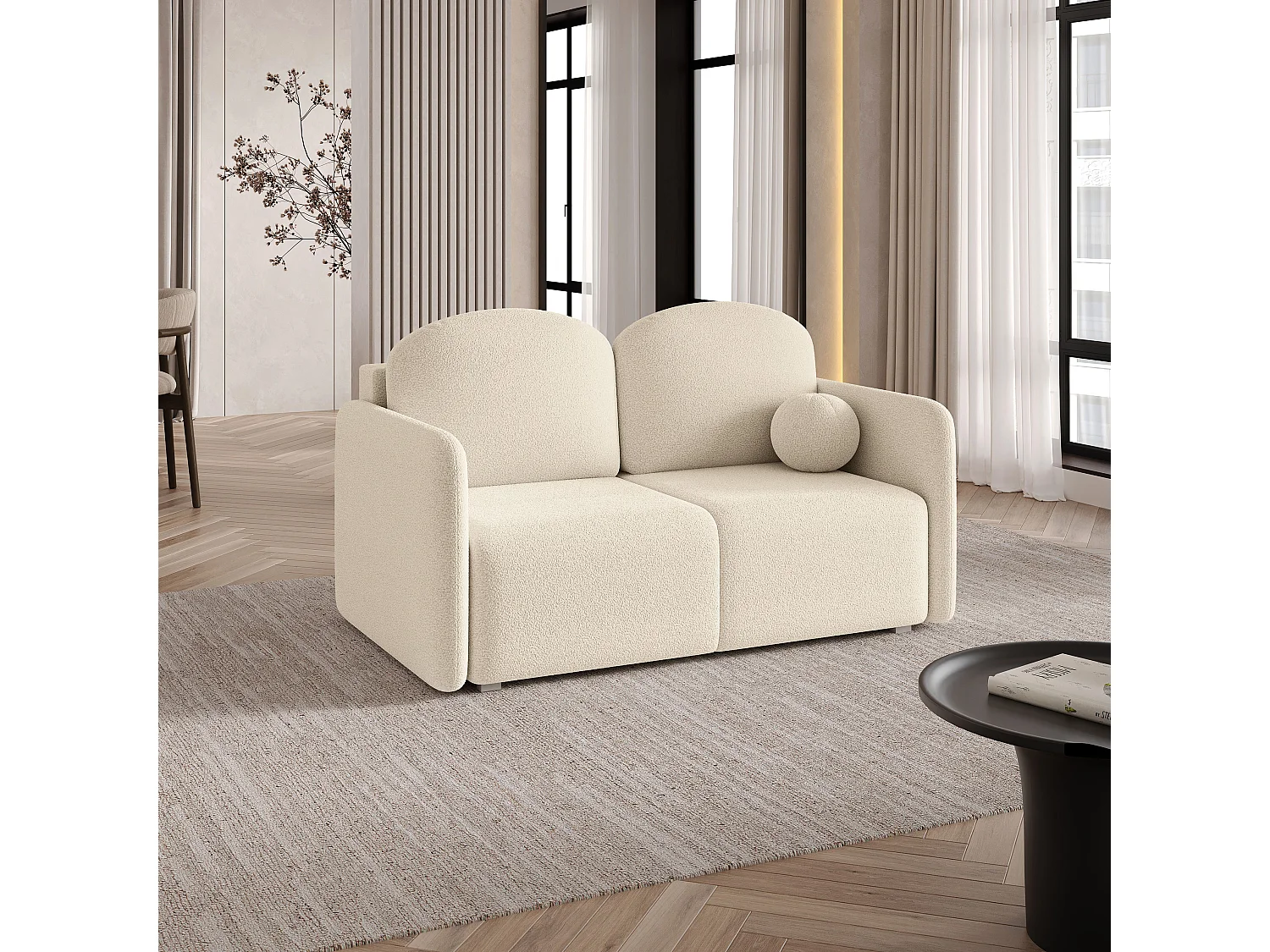 Slaapbank SUVI II Bouclé stof Crème
