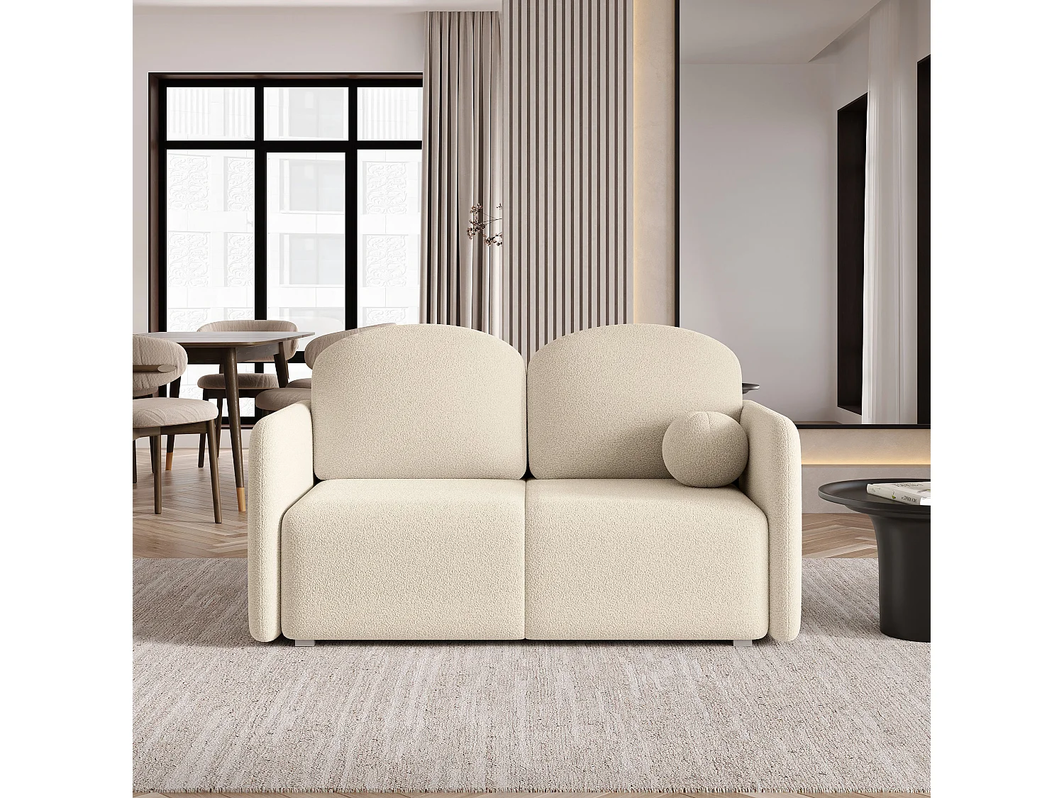 Slaapbank SUVI II Bouclé stof Crème