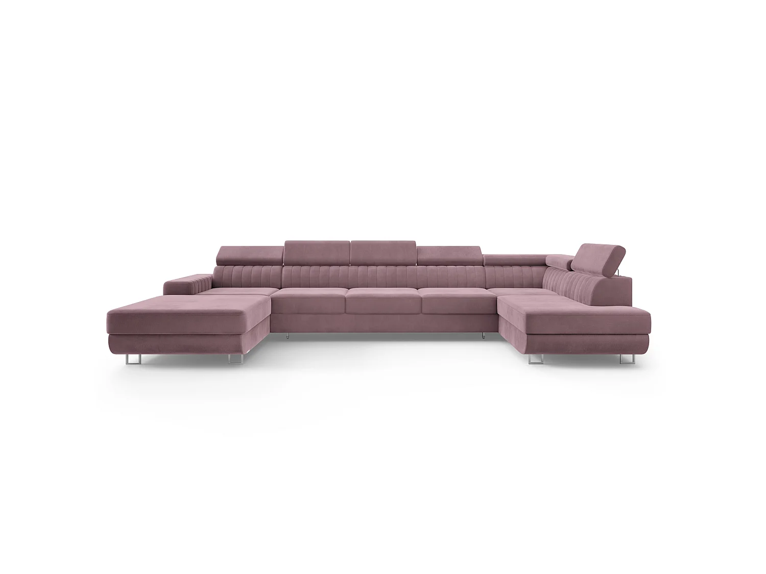 Canapé d'angle GAIAN,  avec fonction de couchage, velours Violet
