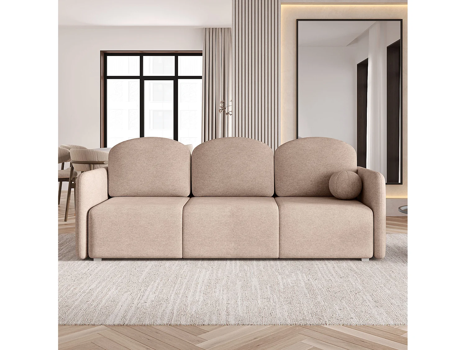 Slaapbank SUVI III Geweven stof Beige
