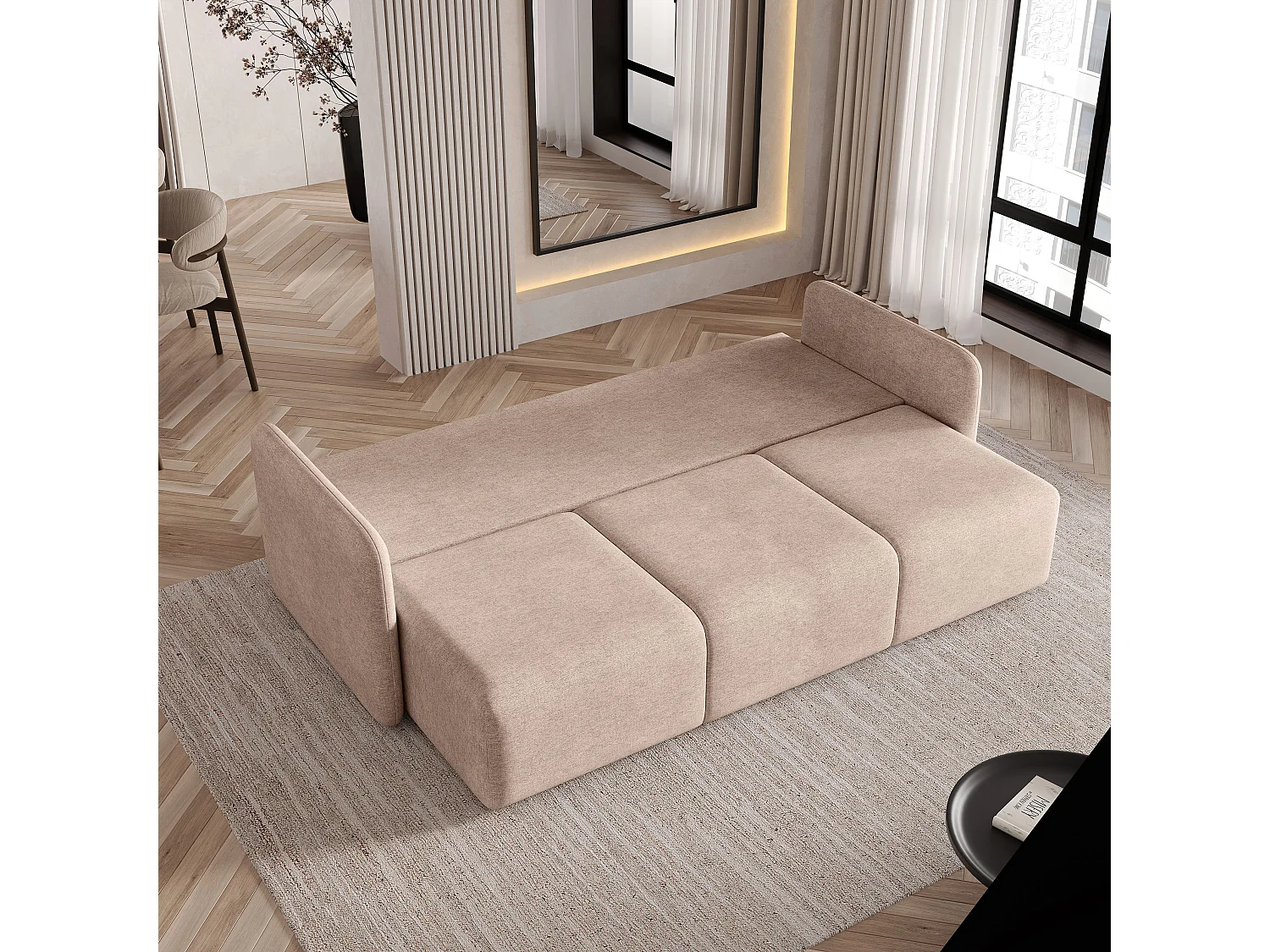 Slaapbank SUVI III Geweven stof Beige