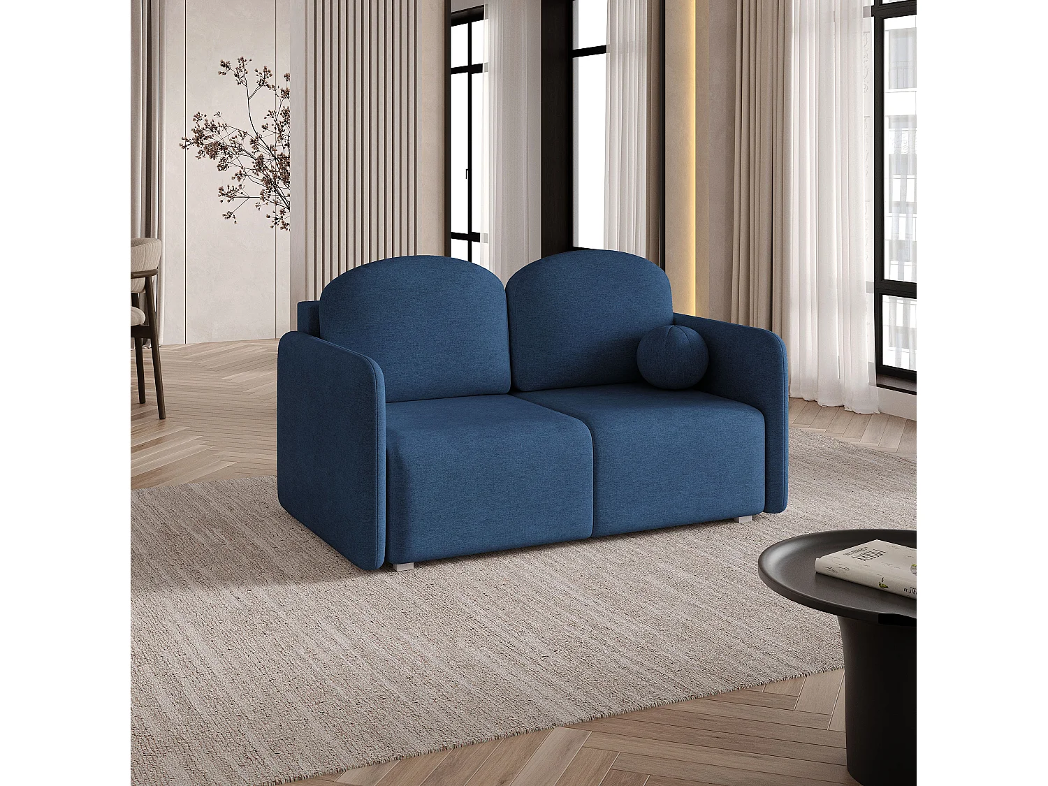 Slaapbank SUVI II Geweven stof Blauw