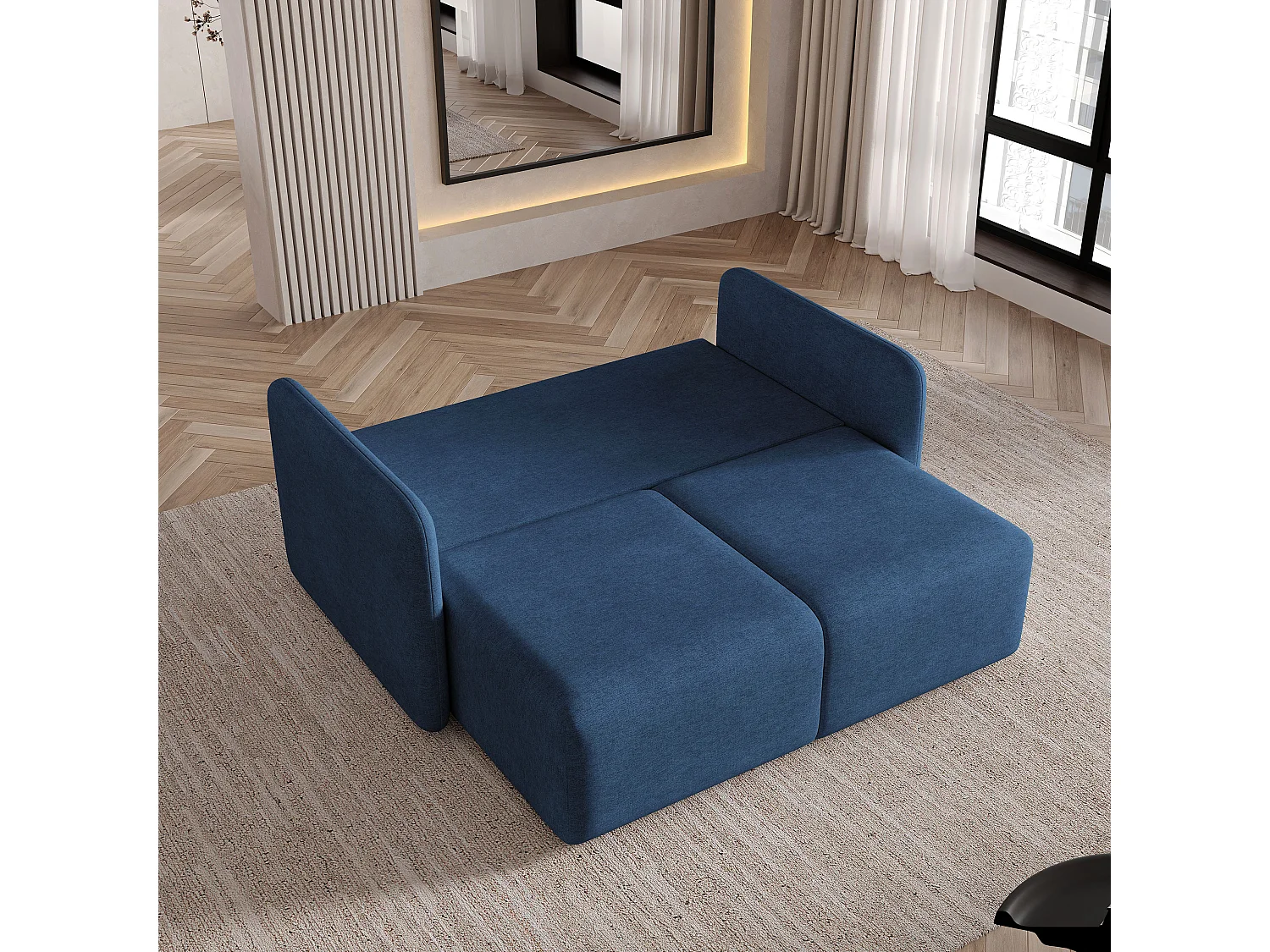 Slaapbank SUVI II Geweven stof Blauw