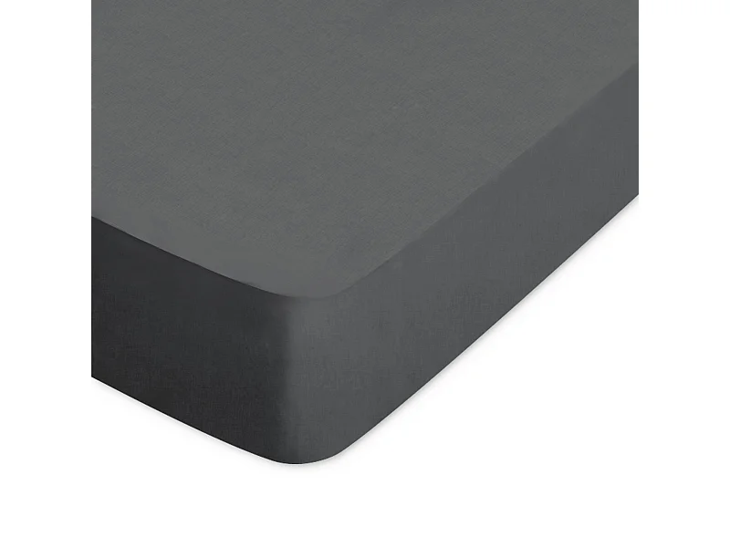 Drap housse uni 80x210 cm bonnet 30 cm coton ALTO Manhattan