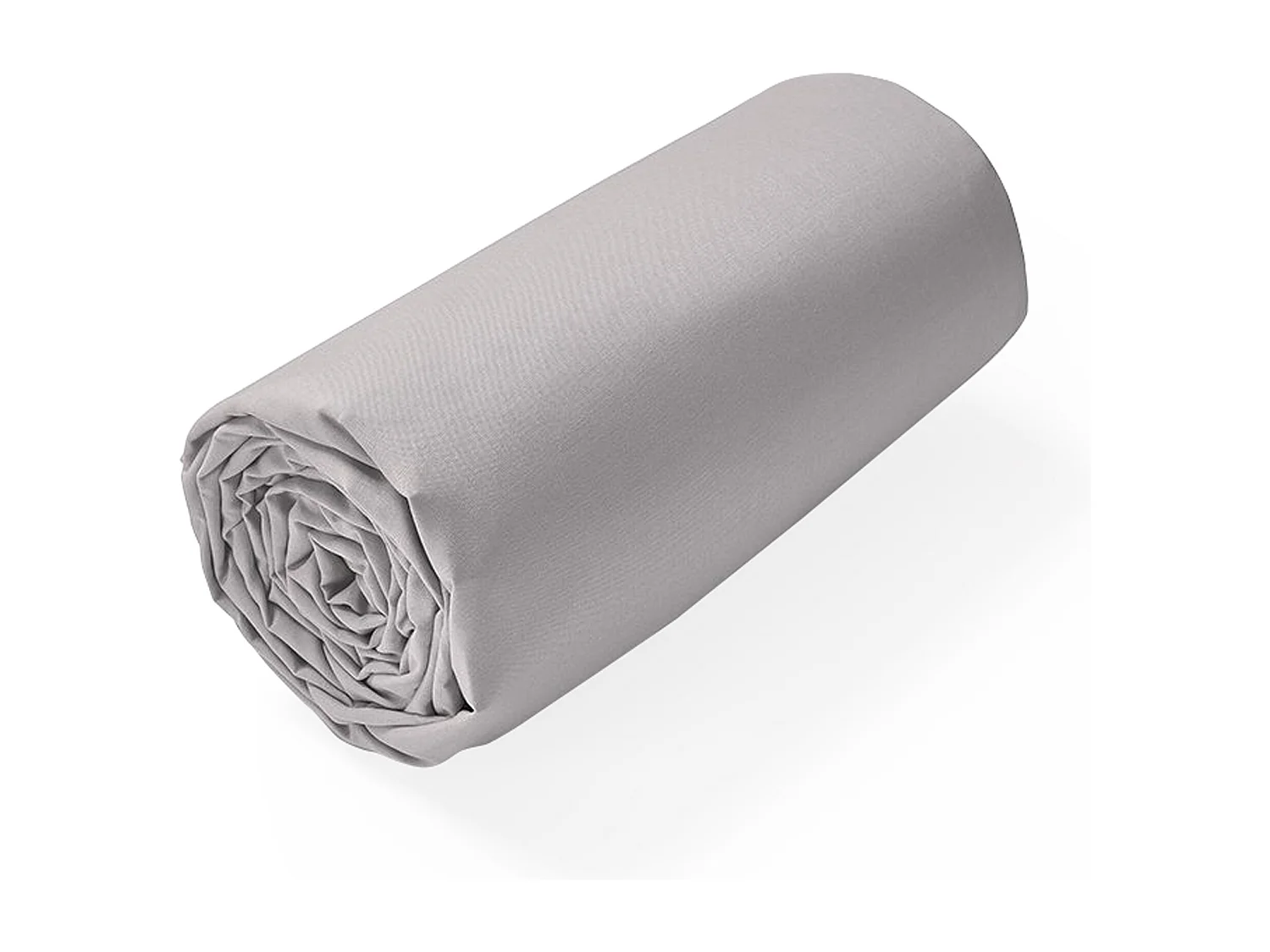 Drap housse uni 160x190 cm bonnet 50 cm coton ALTO gris calcium