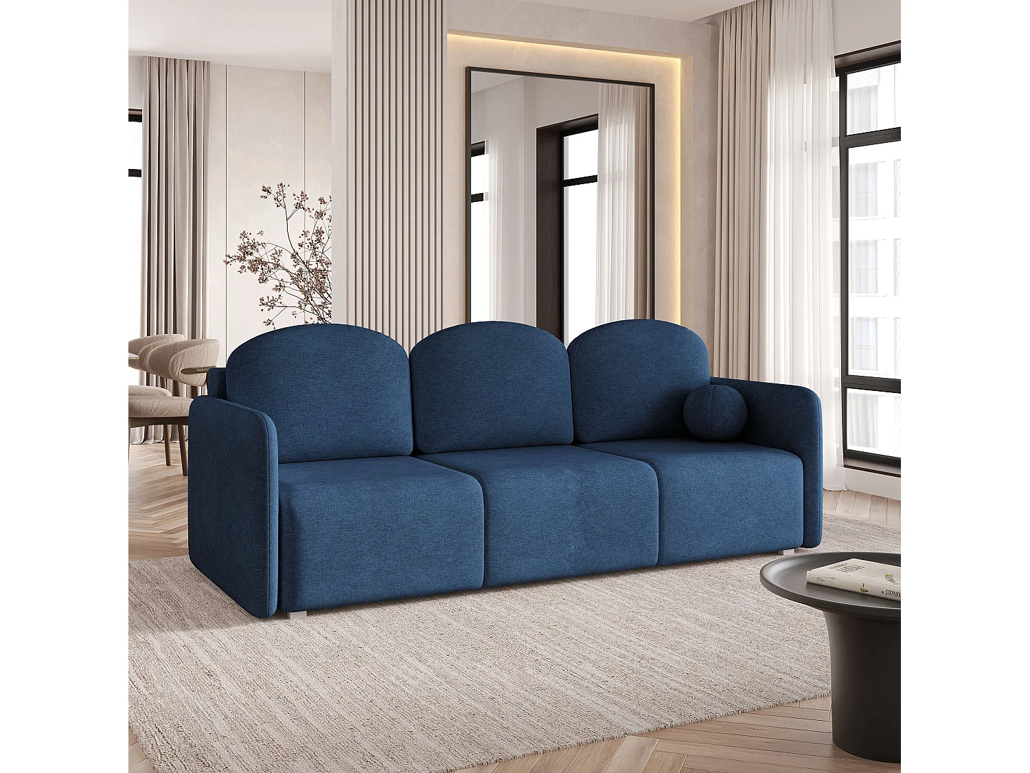 Slaapbank SUVI III Geweven stof Blauw