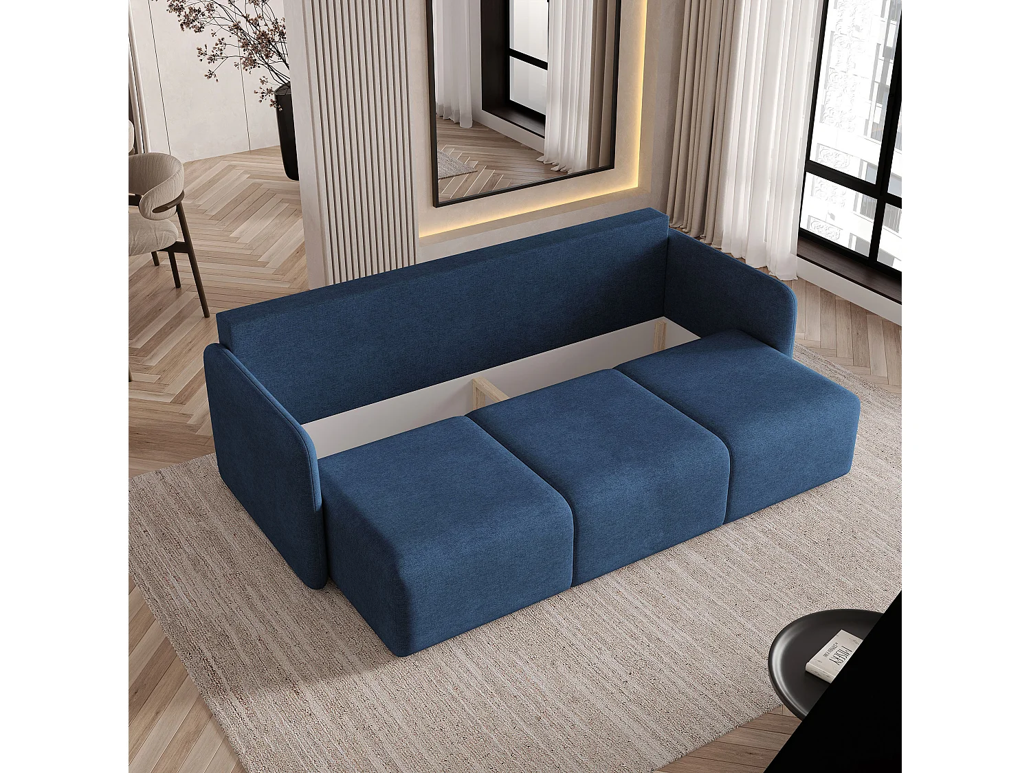 Slaapbank SUVI III Geweven stof Blauw
