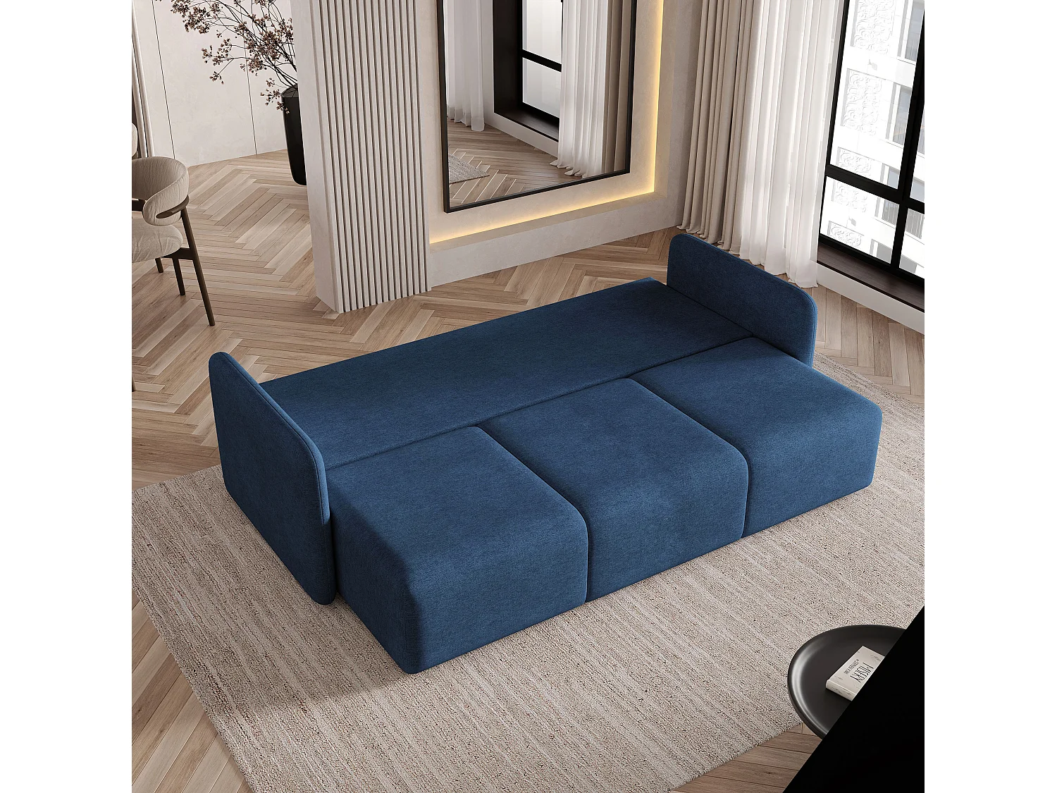 Slaapbank SUVI III Geweven stof Blauw