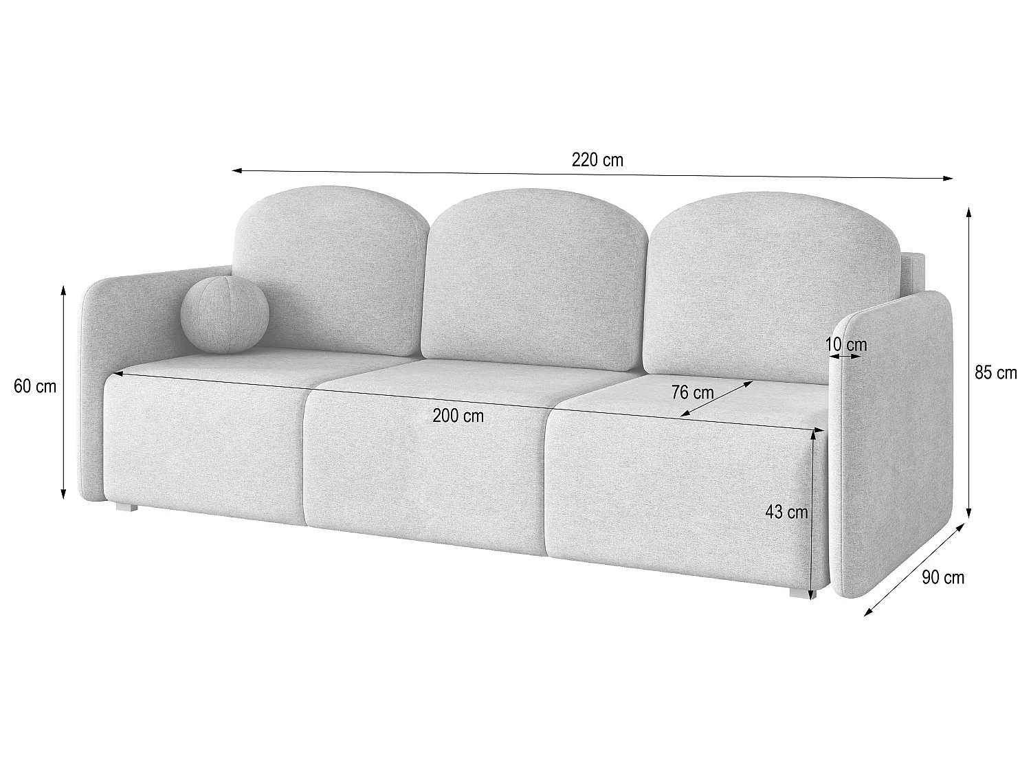 Slaapbank SUVI III Geweven stof Blauw